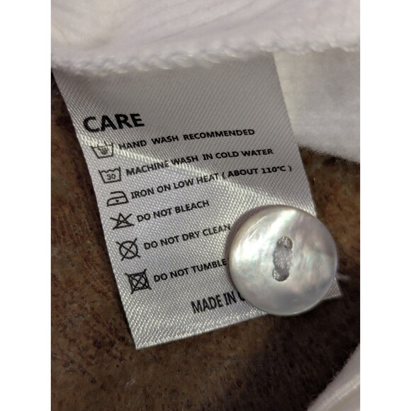 Minimalist Ribbed Henley Bodysuit – Size S – Cream – Long Sleeve – NWT -MANGOPOP - Picture 6 of 6